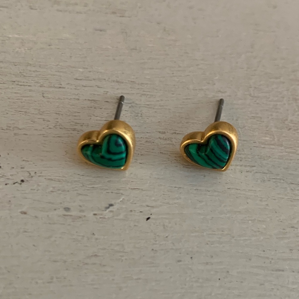 Shopbop green heart studs